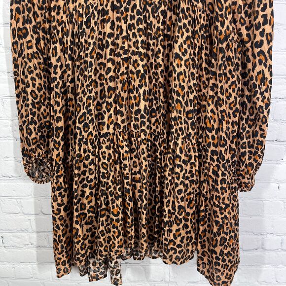 Wonderly Dress Womens Plus 3X Animal Print Ruffle Baby Doll Festival Date Night - Picture 8 of 15